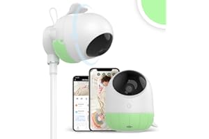ELLIE BABY PRO Ellie Baby Monitor,Covered Face Alert, Auto Photo Capture, 2K HD, Cry Soothing, 2-Way Talk, Virtual Fence, Night Vision, Temp Humidity, Breathing Detection