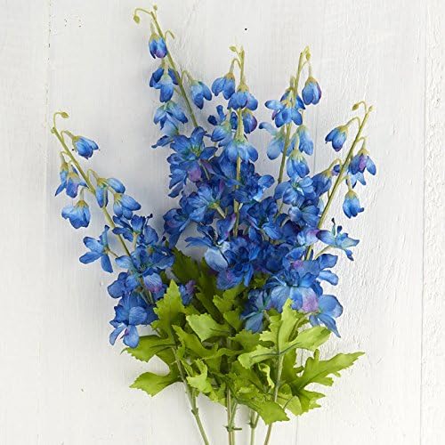 Beautiful Artificial Blue Delphinium Floral Bush for Home Decor, Crafting and Displaying
