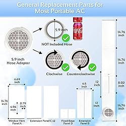 Garfine Portable AC Window Seal Kit Compatible with