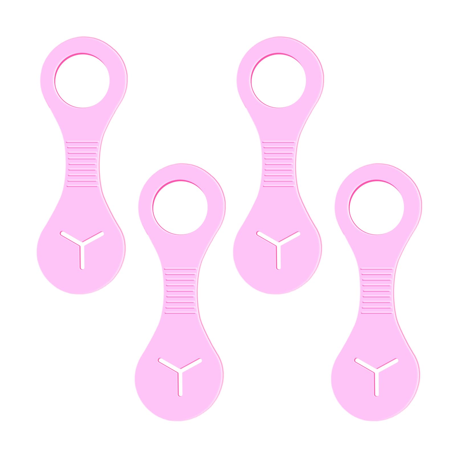 4 Pack Dog Poop Bag Holders for Leashes, Hands Free Waste Bag Holder, Poop Bag Carrier for Leash, Pet Doggy Puppy Bag Holder, Doggie Poop Bag Leash Clip (Pink)