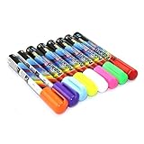 DTOL Wet Liquid Chalk Neon Marker Pen 8 Color Pack Dry Erase (8 Color Assorted)