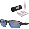 Oakley Flak 2.0 XL Sunglasses (Matte Black Frame/Prizm Deep H2 O Polarized Lens) with USA Flag Lens Cleaning Kit