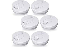 Andyssey Smoke Detector, 10 Year Battery Operated Smoke Alarm with LED Indicator, UL Listed Photoelectric Fire Alarm Smoke Detector with Test & Silence Button for Home, 6 Packs