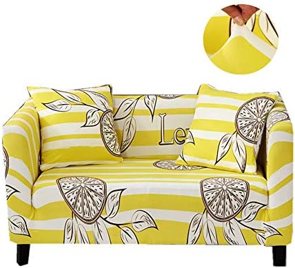 Encounter G 3D Jacquard Sofa Slipcover for Couches and Loveseats Sofa Set Armchair Sofa Folding Sofa Bed Pet Anti-Scratch Stretch Sofa Cover Anti-Slip Leather Sofa Cover,Yellow,S