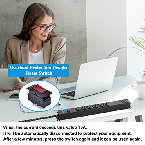 Metal Power Strip with USB, Haylink Rack Mount PDU Surge Protector