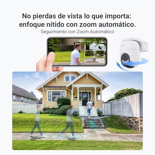 Câmera de Vigilância WiFi ao Ar Livre de 4MP, Câmera Sem Fio AOV 360° PTZ com Bateria de 5200mAh, Deteção de Forma Humana/Veículo, Visão Noturna Colorida, Defesa Ativa, Painel Solar CB8 Lite+5W