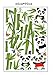 ufengke Green Bamboo Cute Panda Butterflies Wall Decals, Living Room Bedroom Removable Wall Stickers Murals