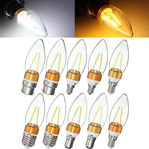 Lights & Lighting - Non-Dimmable E27 E14 E12 B15 Filament Incandescent Candle Light Bulb Lamp - Candela Illumination Glorious Illuminate Lightbulb - 1PCs