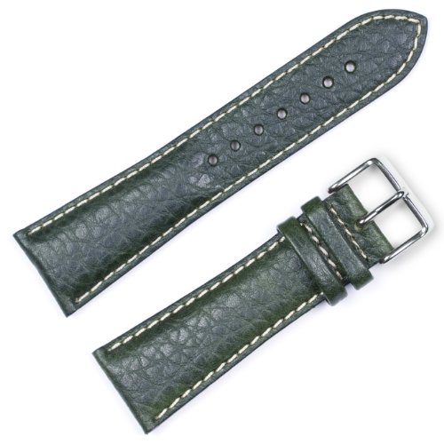Sport Leather Watchband Green 19mm Watch band - by deBeer