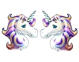 GOER Foil Unicorn Balloons,2 Pcs 46 Inch by 34 Inch Unicorn Party Supplies for Birthday Party (Purple)