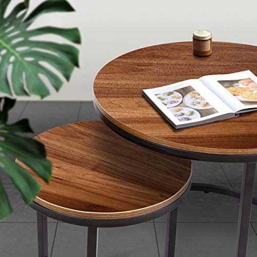 image for amzdeal Coffee Table for Living Room, Set of 2 Nesting Side Coffee Tab