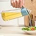 Drizom Non-Drip Glass Oil & Vinegar Container And Dispenser Bottle With Automatic Cap, Leakproof, Automatic Stopper, Precise-Pour Spout, And Non-Slip Handle，17oz (Blue)