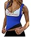 Burning Fat Sauna Sweating Vest Shirt Neoprene Hot Waist Trainer Tank Top No Zip Easy Wear (L, US 12-14, Blue Sauna Sweating Vest)