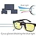 Cyxus Blue Light Filter (Clip On) Computer Glasses, UV Blocking Anti Eye Strain Unisex Reading Eyewear (large size)