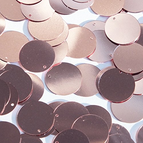 Round Flat Sequin 18mm Top Hole Soft Pink Metallic. Couture Paillettes. Made in USA