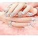 Dongcrystal 24Pcs 3D Bling Nail Art Jewelry Glitter Rhinestone Pearl Decor Nail Tips Fake Nails