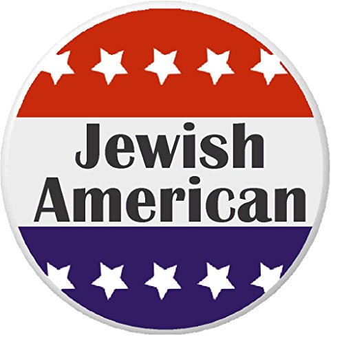 Jewish American Red White Blue Stars 2.25" Large Pinback Button Pin