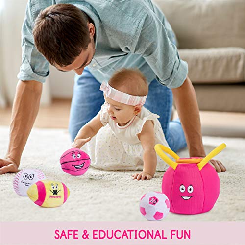 image for Plush Creations Baby Sports Toy | My First Sports Bag Plush Basketball