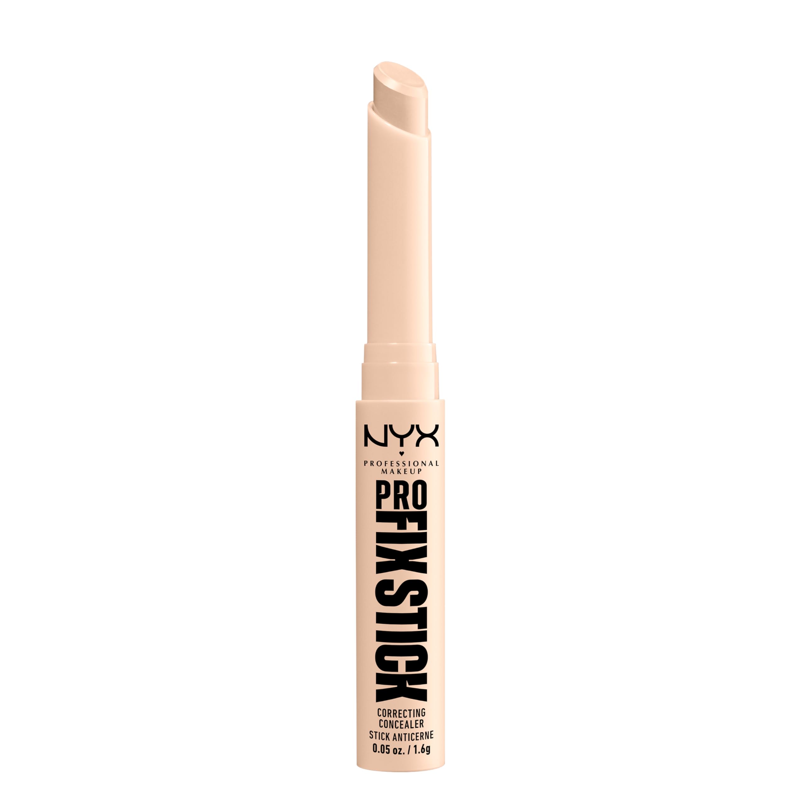 NYX Professional Makeup Correcting Concealer Stick, Covers Blemishes, Dark Spots and Discolouration, 12H Wear, Infused with Hyaluronic Acid, Vegan Formula, Pro Fix Stick, Fair