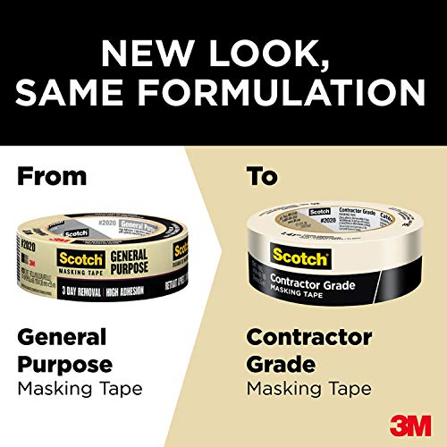 Scotch Contractor Grade Masking Tape, .7 inches by 60.1 yards, 2020, 1