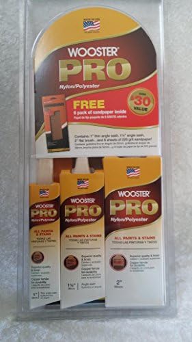 1 in. Thin Angle Sash, 1-1/2 in. Angle Sash, 2 in. Nylon/Polyester Flat Paint Brush Set