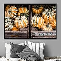 Framed Canvas Wall Art Vibrant Vegetables Citrus Colorful Farmhouse/Country Fruit Group Modern Art Multicolor Photography - 16x24 inches