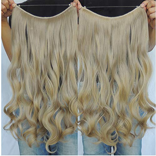 Secret Halo Hair Extensions Flip in Curly Wavy Hair Extension Synthetic Women Hairpieces 20" (Linen Blonde #16) - Thumbnail 7