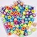 TBC ABC Beads, Acrylic Letter Beads Cube for Kids, Ideal Crafts Toy Set for Jewelry Making, Friendship Bracelets, Necklace, Key Chains. A-Z Acrylic Alphabet Charms & Plastic Peals