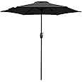 SUNVIVI OUTDOOR 7.5 Ft Patio Umbrella Outdoor Market Table Umbrella Luxury Aluminum Pole Umbrella with Push Button Tilt and Crank, 6 Ribs, Polyester Canopy
