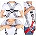 Oumers Kids' Climbing Harness, Full Body Harness, Safe Belts Guide Harness for Outward Band Expanding Training, Caving Rock Climbing Rappelling Equip, Safety Comfort (Medium Gray and Red)