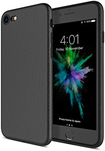 iPhone 8 Case, iPhone 7 Case Flexible TPU Silicone Easy Grip Hybrid Slim Case Slim&amp;Leather Back(Frustration Free Packaging)