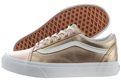 Vans - Unisex-Adult Old Skool Shoes, Size: 4.5 D(M) US Mens / 6 B(M) US Womens, Color: (Metallic) Rose Gold/True White