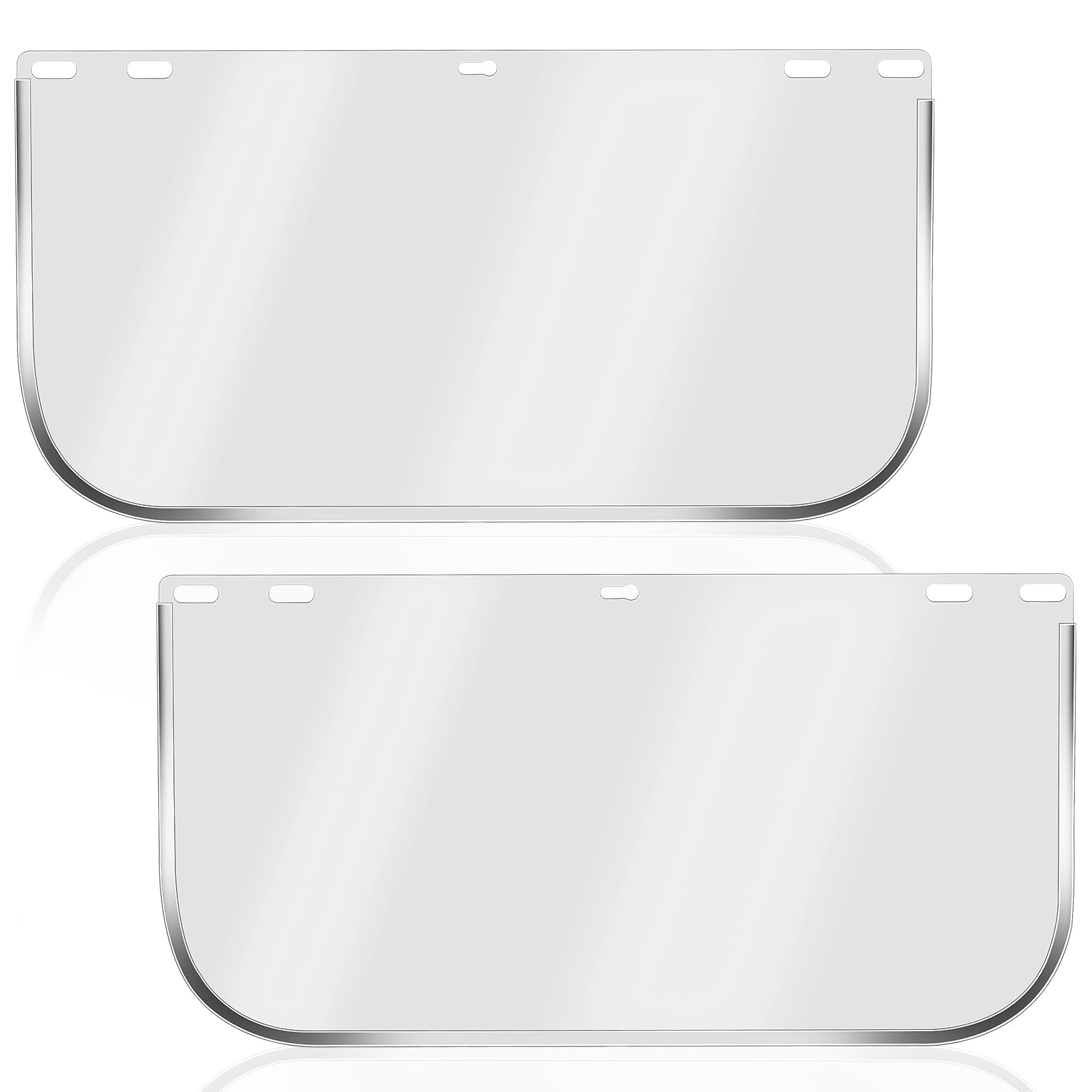 WWmily 2 Pcs Face Shield Replacement Lens 15.5x8 Inch Clear Full Face Visor Protective Safety Helmet Shield for Welding Grinding Cosplay