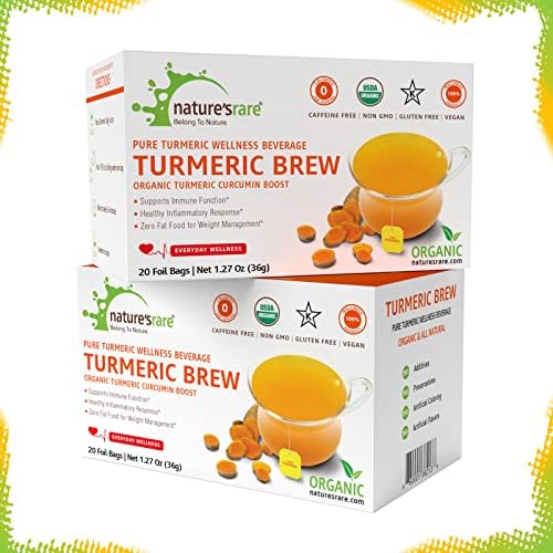 Pure Ceylon Turmeric Brew 100 Organic Ceylon Turmeric Tea Bags (40