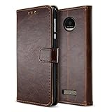 B BELK Motorola Moto Z Play Droid Case, Retro Vintage Leather Wallet Case for Motorola Moto Z Play Droid 2016, Classic Magnetic Snap Folio Flip Card Cover with Stand Function - Brown