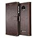 BELK Motorola Moto Z Play Droid Case, Retro Vintage Leather Wallet Case for Motorola Moto Z Play Droid 2016, Classic Magnetic Snap Folio Flip Card Cover with Stand Function - Brown