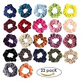 22 Pack Hair Tie Scrunchies Velvet Elastic Hair Bands Scrunchy Ribbon Ties Women & Girls Hair Accessories - 22 Colors