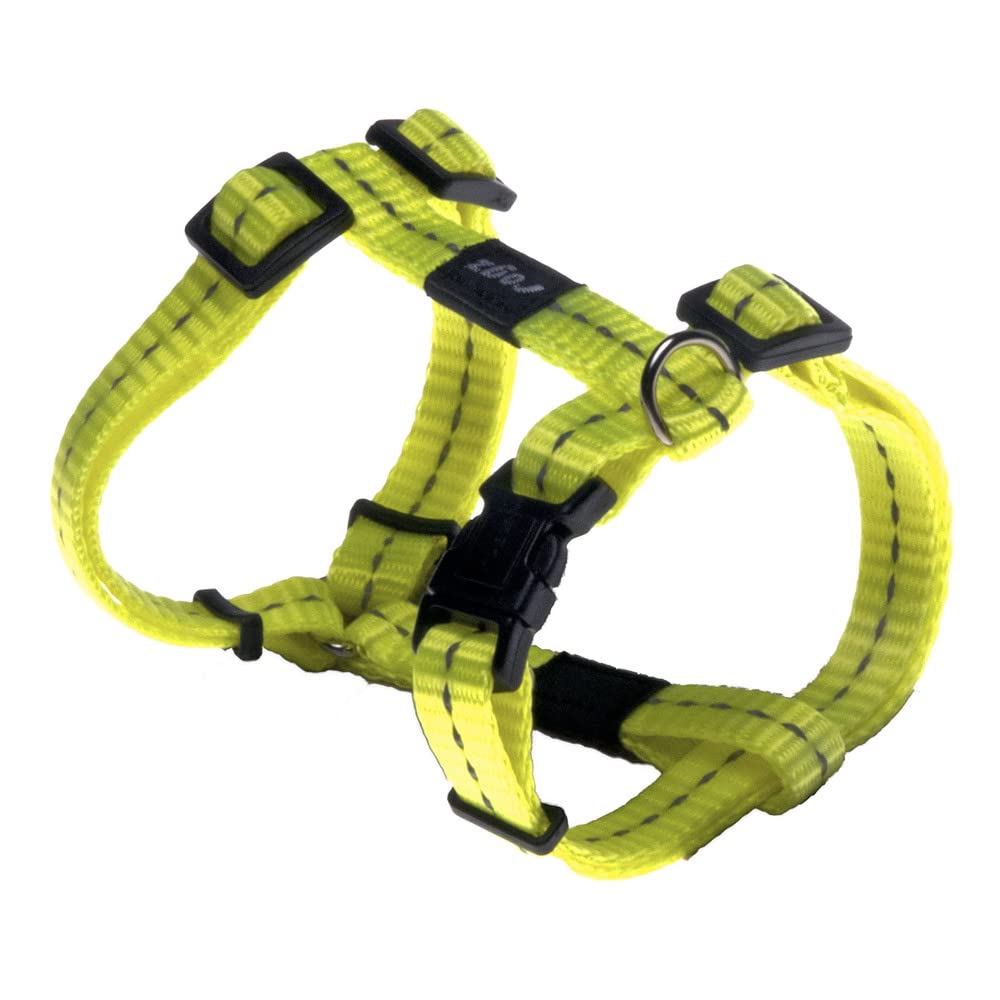 Reflective Adjustable H Harness for Small Dogs; matching collar and leash available, Yellow