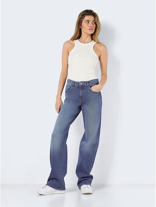 NMYOLANDA Cintura Normal Cintura Regular Jeans Loose Denim, Cor: Azul, Tamanho: 30W / 32L, Comprimento da Perna: L32 — foto 3 de 8