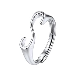 SILVERCUTE Adjustable Initial Rings for Women