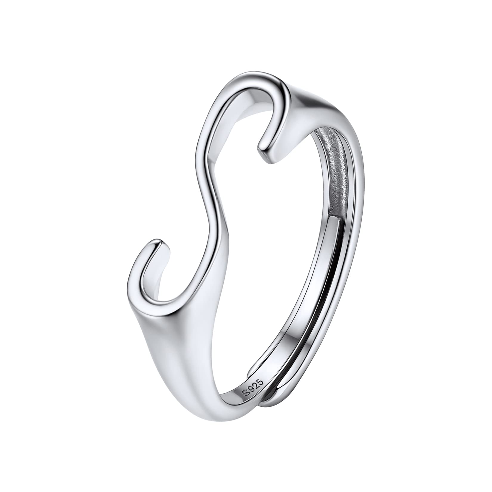 SILVERCUTE Adjustable Initial Rings for Women