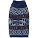 Blueberry Pet Fair Isle Style Yale Blue Snowflakes Pullover Dog Sweater, Back Length 16