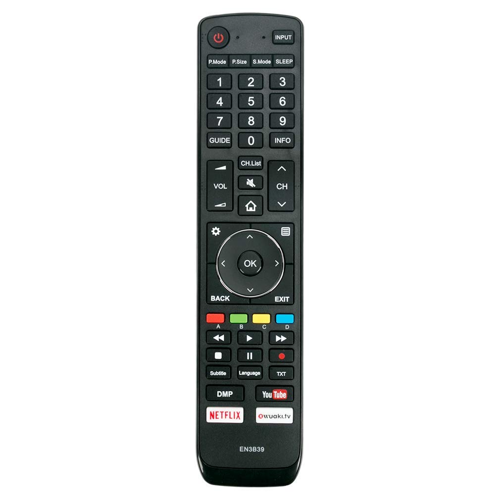 VINABTY Remote Control Replacement EN3B39 for HISENSE TV H50N5900 H50N6800 H55N6800 H65N5750 H75N6800 H55NU8700 H65NU8700 H45N5750 with DMP Youtube Netflix Buttons