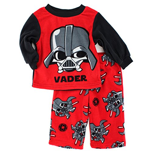Star Wars Boys Fleece Pajamas (4T, Red Baby Vader)