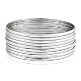 Women's Stainless Steel 9-Piece Stackable Bangle Bracelets