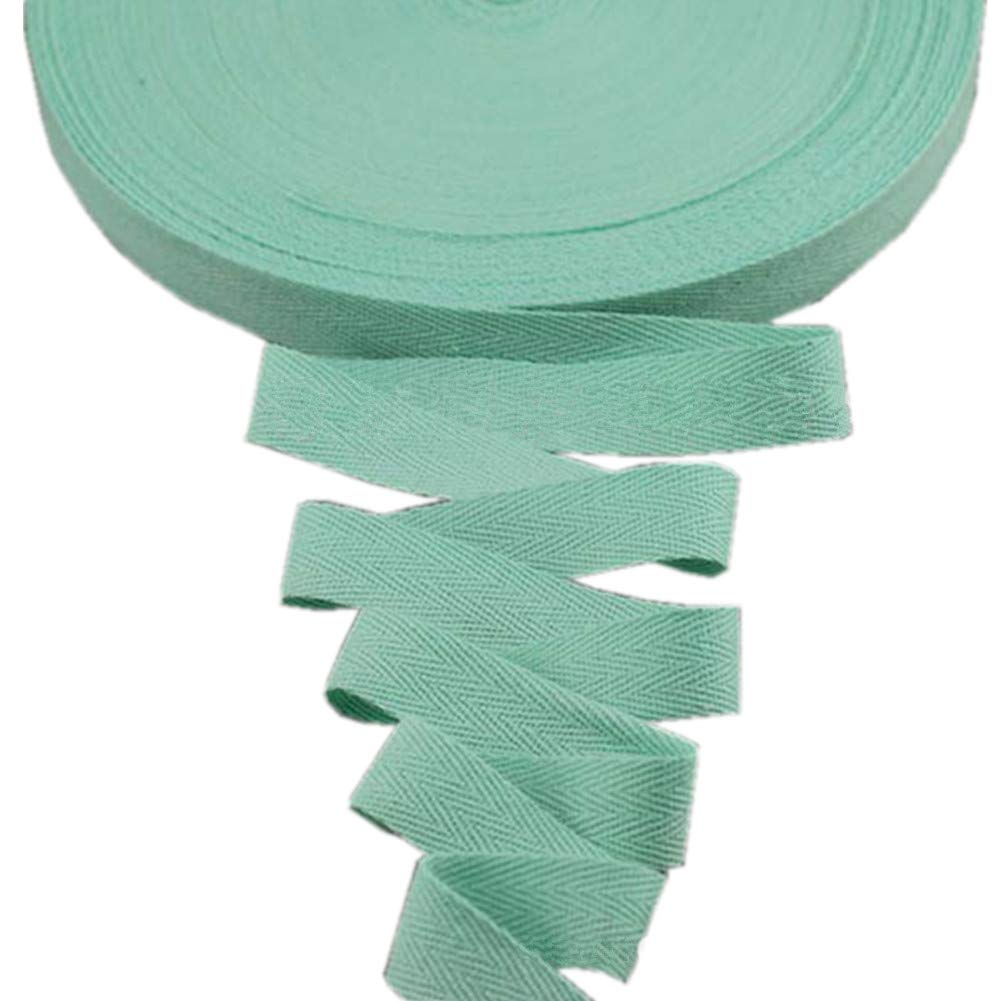 45meters Cotton Ribbon Herringbone Webbing Trim Fabric Tape Tapestry for Bias Binding Gift Wrapping Embellishment Craft Width 20mm (Aqua)