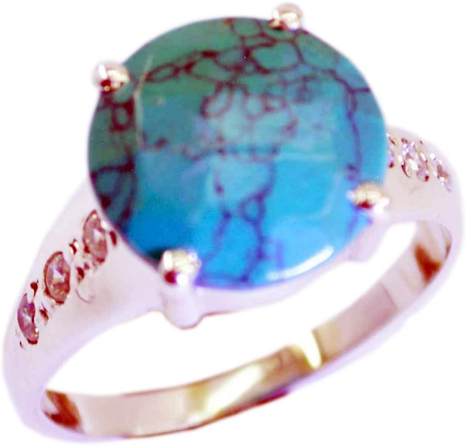 riyo Indian 925 Sterling Silver Charming Natural Multi Ring, Turquoise Multi Gems Silver Ring
