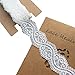 Lace Realm 1.8inches Wide×10 Yards White Stretch Floral Pattern Trim Lace Ribbon by The Roll for Wedding Invitation, Cards, Decorating, Sewing, Gift Package Wrapping, Floral Designing (White 4cm)