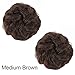 2PCS Messy Bun Hair Piece 100% Human Hair Scrunchies Buns Hair Pieces for Women Curly Wavy Bun Elegant Chignons Wedding(Color:2#)