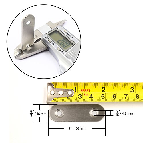 WEBI Sturdy Stainless Steel Flat Fixing Plate Brackets, Corner Braces Joint Fastener, Wooden Furniture & Fixture Protector, 30 PCS, ZJM50162-30